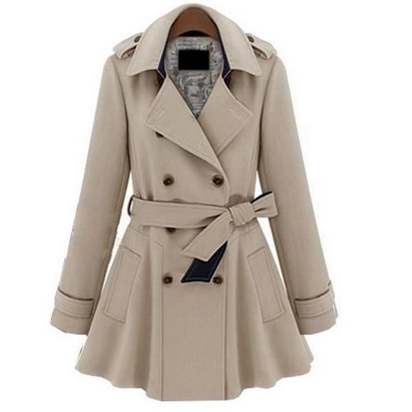 Plus Coats Women Jackets Slim Blue Beige Fashion Coat S M L Xl on ...